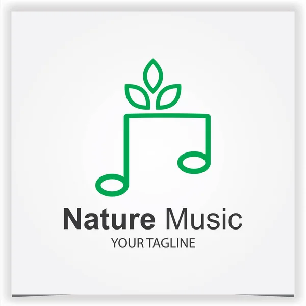 Příroda Hudba Logo Premium Elegantní Šablona Vektor Eps — Stockový vektor