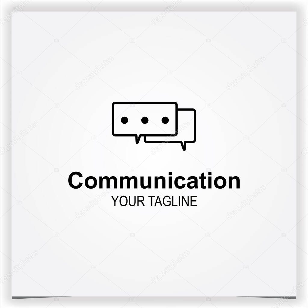 Talk communication logo premium elegant template vector eps 10