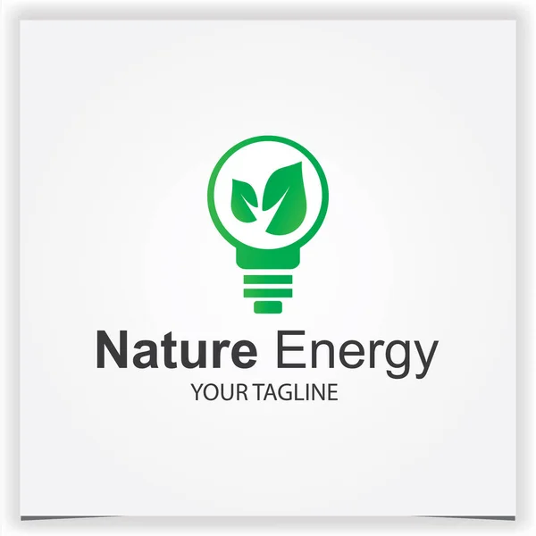 Zielony Liść Żarówka Energia Odnawialna Ekologia Natura Lampa Logo Idei — Wektor stockowy