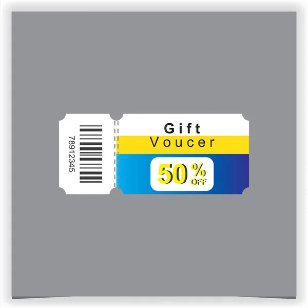 Gift Voucher Template Isolated Gray Background Discount Coupon Promotion Sale — Stock Vector