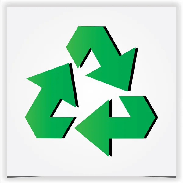 Prullenbak Pictogram Hergebruik Logo Groene Kleur Recycle Symbool Illustratie Premium — Stockvector