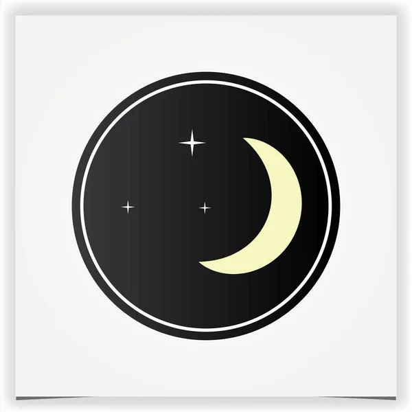 Ícone Lua Estrela Isolado Ícone Noite Fundo Branco Ilustração Premium — Vetor de Stock