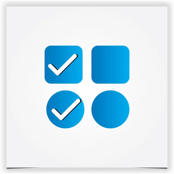 Vector Blue Check Mark Icon Check List Icon Illustration Premium — Stock Vector
