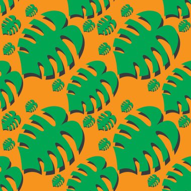 Monstera çiçeksiz pettern arkaplan tasarımı bırakır