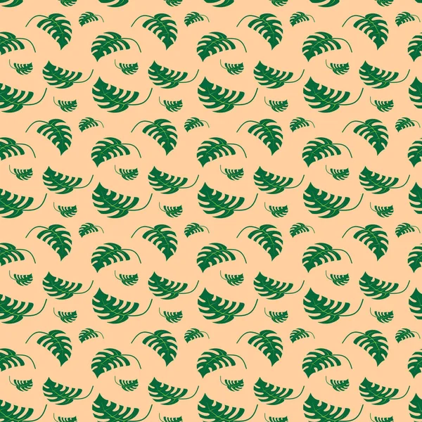 Летний Фон Бесшовный Узор Абстрактным Векторным Дизайном Тропических Листьев — стоковый вектор