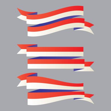 Bağımsız Endonezya Günü için en iyi vektör kırmızı ve beyaz kurdeleler, izole edilmiş gri arkaplan illüstrasyon premium tasarım vektörü eps10