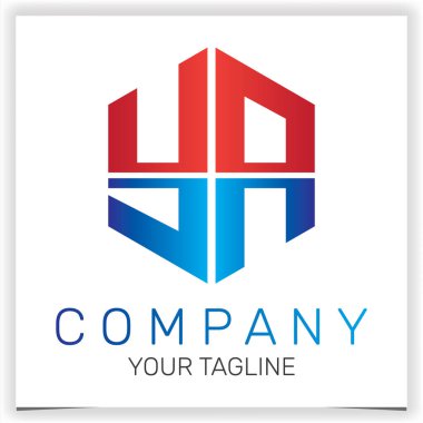 YA ilk altıgen logo premium zarif şablon vektörü 10