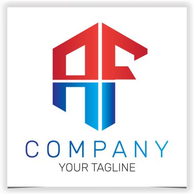 AF ilk altıgen logo premium zarif şablon vektörü 10