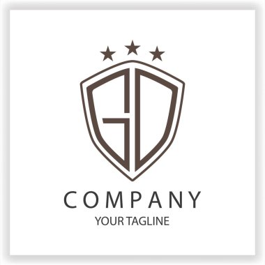 GD GO Logo monogramı, ana hatlı tasarım şablonu premium zarif şablon vektörü 10 üzerinde izole edilmiş siyah renkler