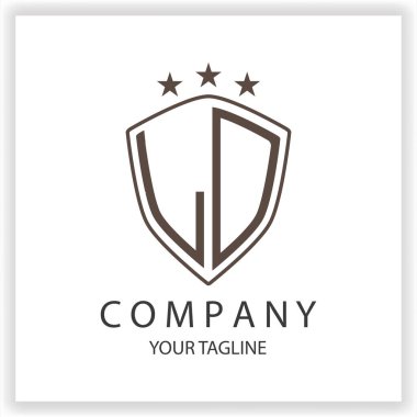 LD LO logo monogramı, ana hatlı tasarım şablonu premium zarif şablon vektörü 10 üzerinde izole edilmiş siyah renkler