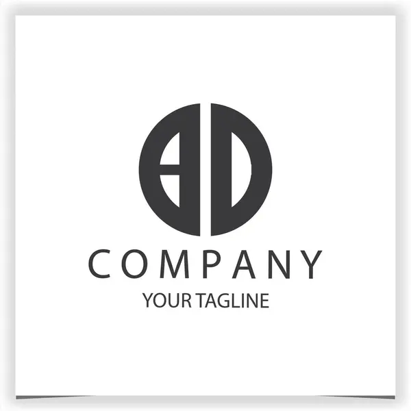 Logo Monograma Círculo Simple Moderno Negro Plantilla Diseño Color Premium — Vector de stock
