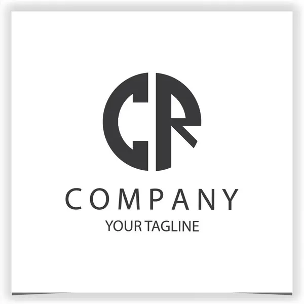 Cr标志简洁明了的现代圆形黑色设计模板高档矢量头10 图库插图