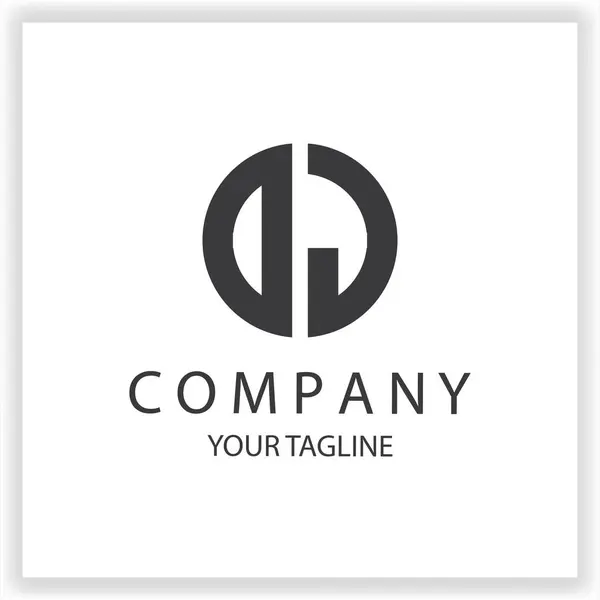 Logo Monograma Simple Moderno Círculo Negro Plantilla Diseño Color Premium — Vector de stock
