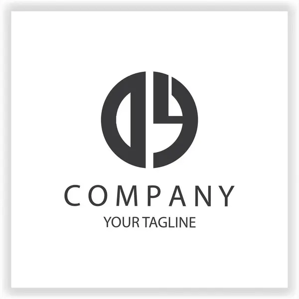 Logo Monograma Simple Moderno Círculo Negro Plantilla Diseño Color Premium — Vector de stock