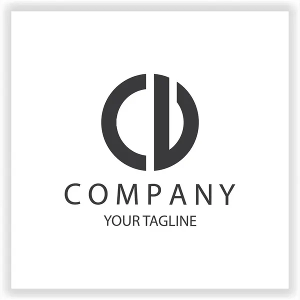 Logo Monograma Círculo Simple Moderno Negro Plantilla Diseño Color Premium — Vector de stock