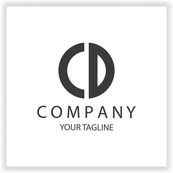Logo Monograma Simple Moderno Círculo Negro Diseño Plantilla Premium Elegante — Vector de stock