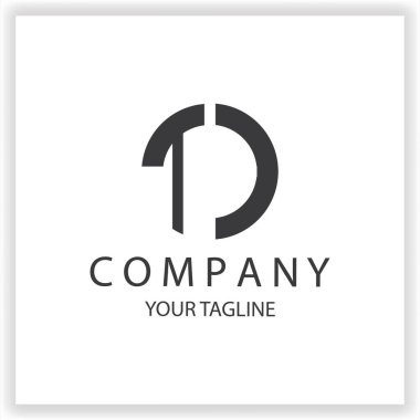 TI Logo monogramı basit ve modern daire siyah renk tasarımı şablonu premium zarif vektör 10