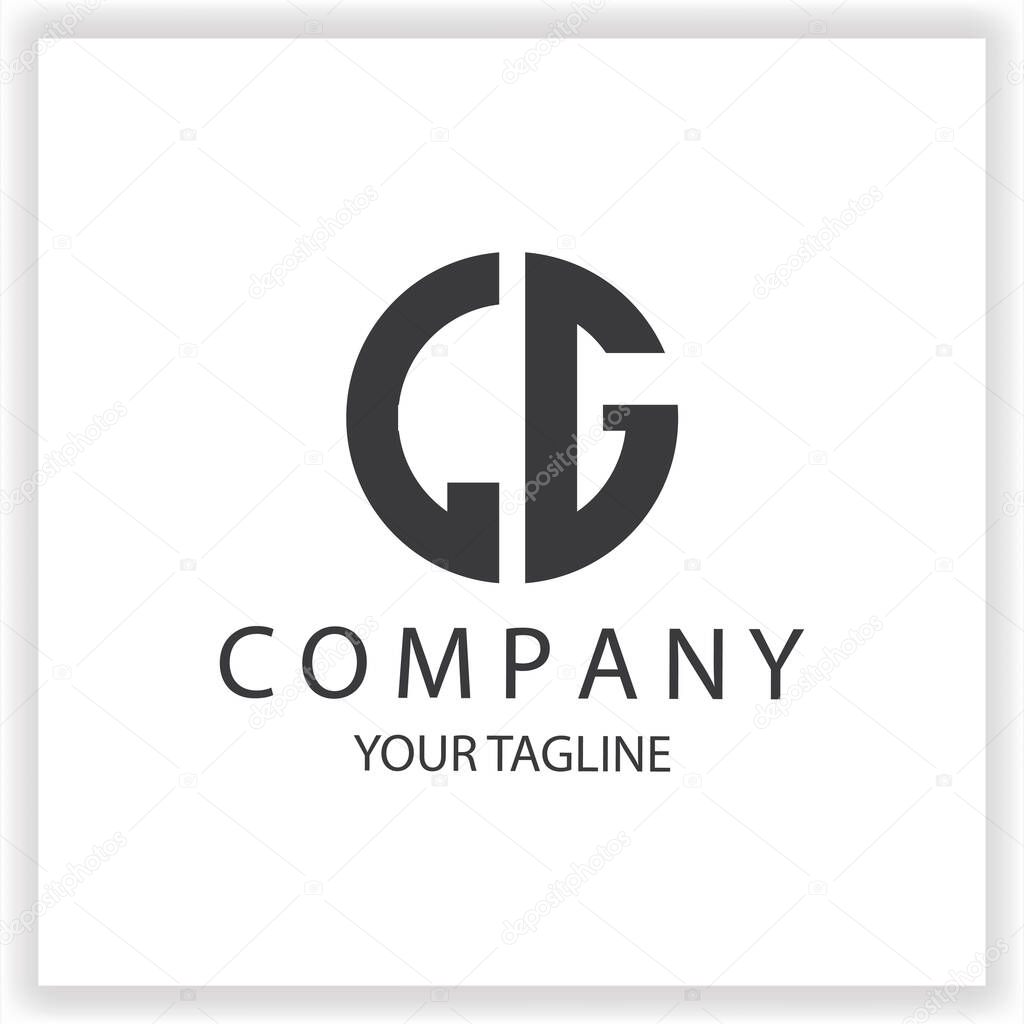 LG Logo monogram simple and modern circle black colour design template premium elegant vector eps 10