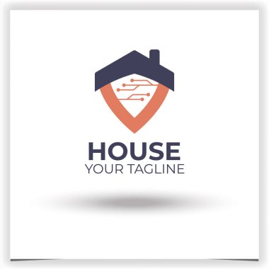 Vektör evi teknolojisi logo tasarım şablonu