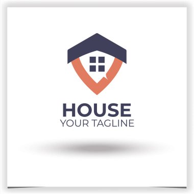 Vektör evi konuşma logosu tasarım şablonu