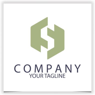 Vektör harfi s altıgen logo şablon tasarımı