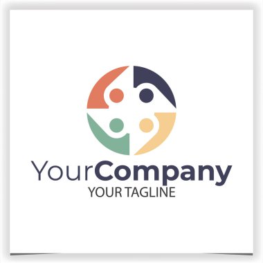 Vektör renkleri dairesel logo tasarım şablonu