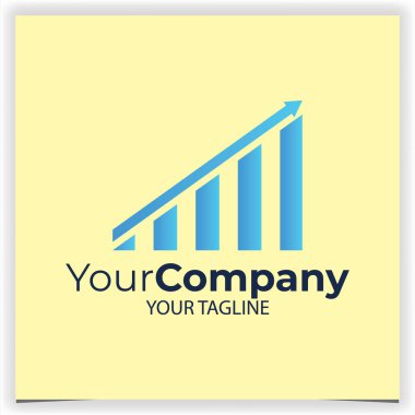 Mavi logo dizayn şablonunda büyüme grafiği logosu