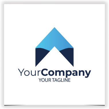 Soyut harf bir ok logosu dizayn şablonu