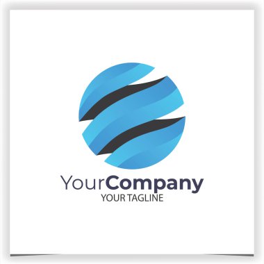 Mavi küre logo tasarım şablonu