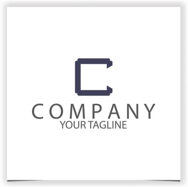 Vektör harfi c logo tasarım şablonu
