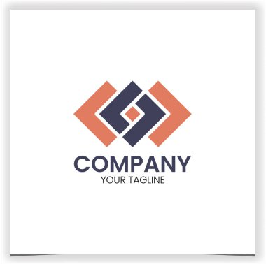 Vektör kareleri logo tasarım şablonu