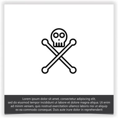 Vector skull and bones icon logo design vector graphic illustration symbol clipart