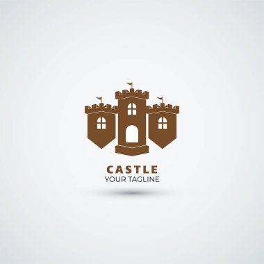 Castle yasası logo tasarım şablonu simgesi