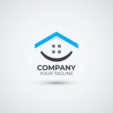 Gülen ev ve emlak logosu tasarım şablonu