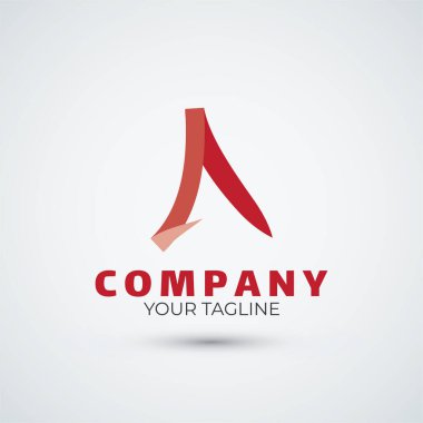 kurdele harfi bir logo tasarım şablonu