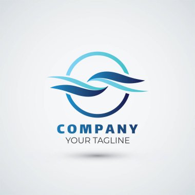 Dalga suyu logo tasarım şablonu