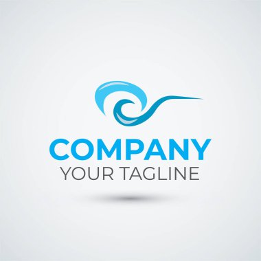 Taze dalga su logosu tasarım şablonu