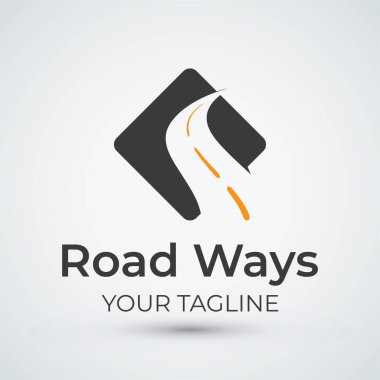 Yol Logosu Tasarımı Düz Simge Şablonu