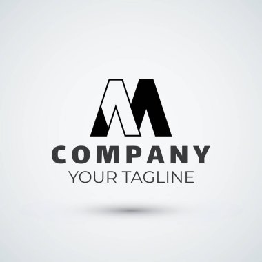 M Harfi Logo Tasarım Simgesi Şablonu