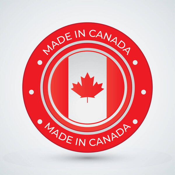 Современные сделано в Канаде знак изолированные иллюстрации векторный дизайн шаблон