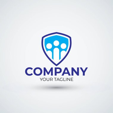 Güvenlik ve sigorta logosu vektör tasarımı ve illüstrasyonu