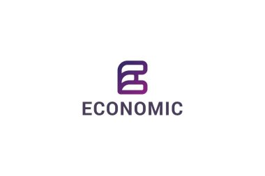 E harfi yaratıcı minimal teknolojik logo