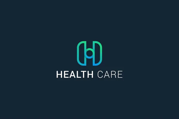 List Niebieski Gradient Nowoczesne Logo Opieki Zdrowotnej — Wektor stockowy