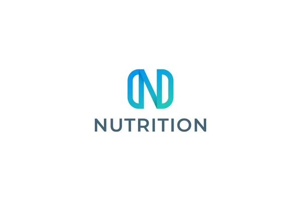 Harfi Yaratıcı Teknolojik Modern Beslenme Logosu — Stok Vektör