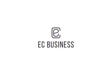 Letter EC modern simple line art logo clipart