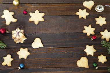 Zencefilli kurabiyeli Noel arkaplanı