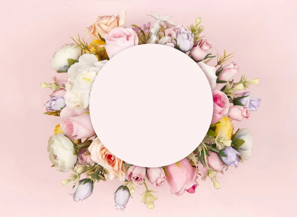 Composición Floral Con Espacio Copia — Foto de Stock