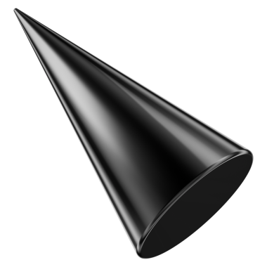 Soyut Siyah Geometrik 3B Tasarım Elementi Şeffaf Arkaplanda İzole Edildi