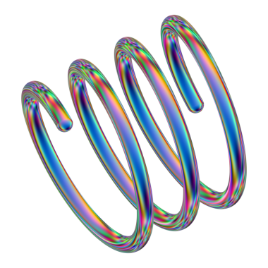 Şeffaf bir arkaplanda izole edilmiş yanardöner geometrik üç boyutlu şekil. Moda soyut holografik tasarım ögesi.