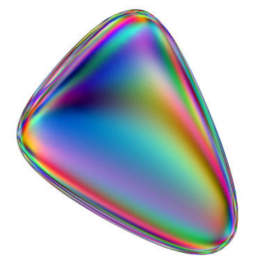 Şeffaf bir arkaplanda izole edilmiş yanardöner geometrik üç boyutlu şekil. Moda soyut holografik tasarım ögesi.